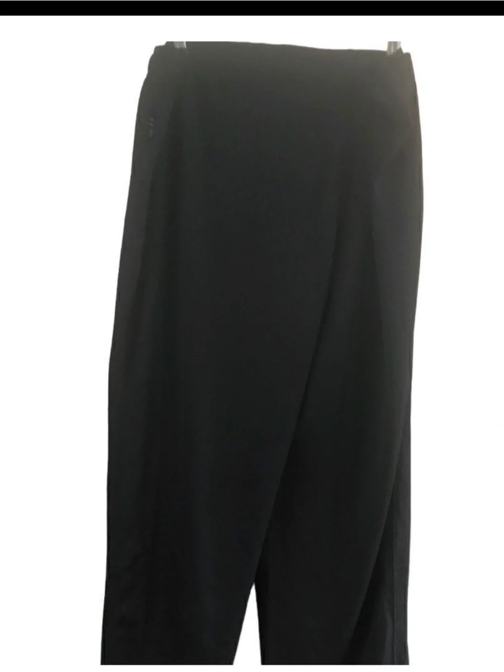 Relaxed Black Wide-Leg Pull-On Pants for Women